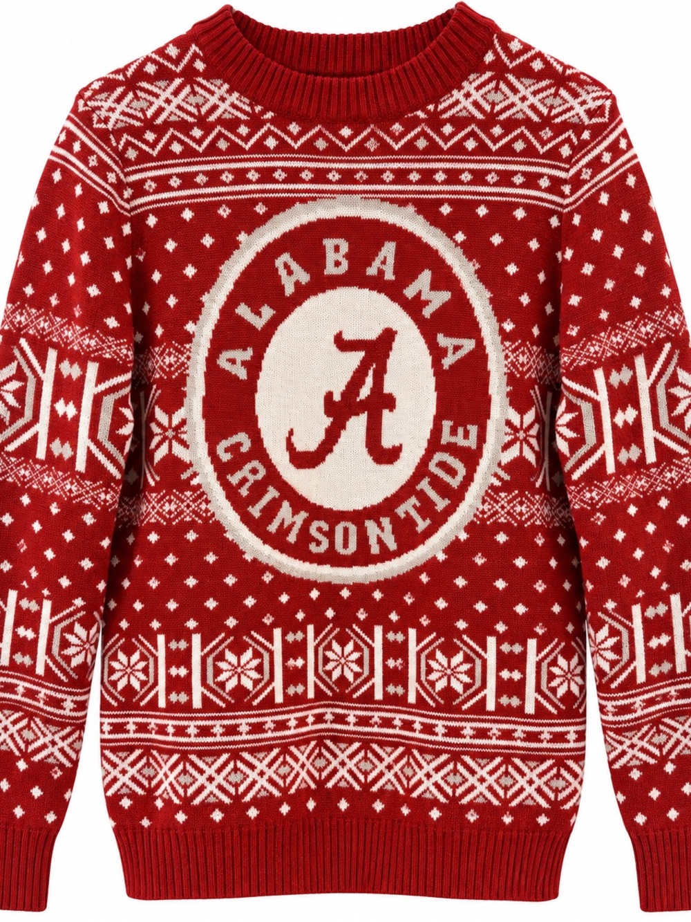 Alabama Crimson Tide Fair Isle Christmas Sweater Campus Specialties Red White S